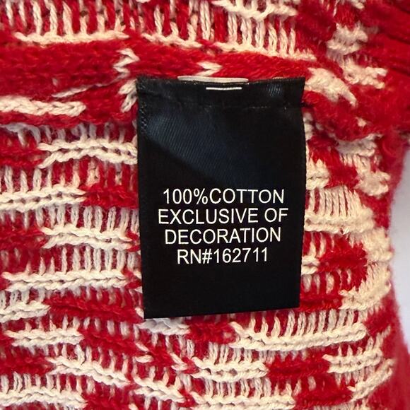 Blizzard Bay XL Oversized Llama Christmas Sweater 100% Cotton Red Holiday Knit - Picture 4 of 4